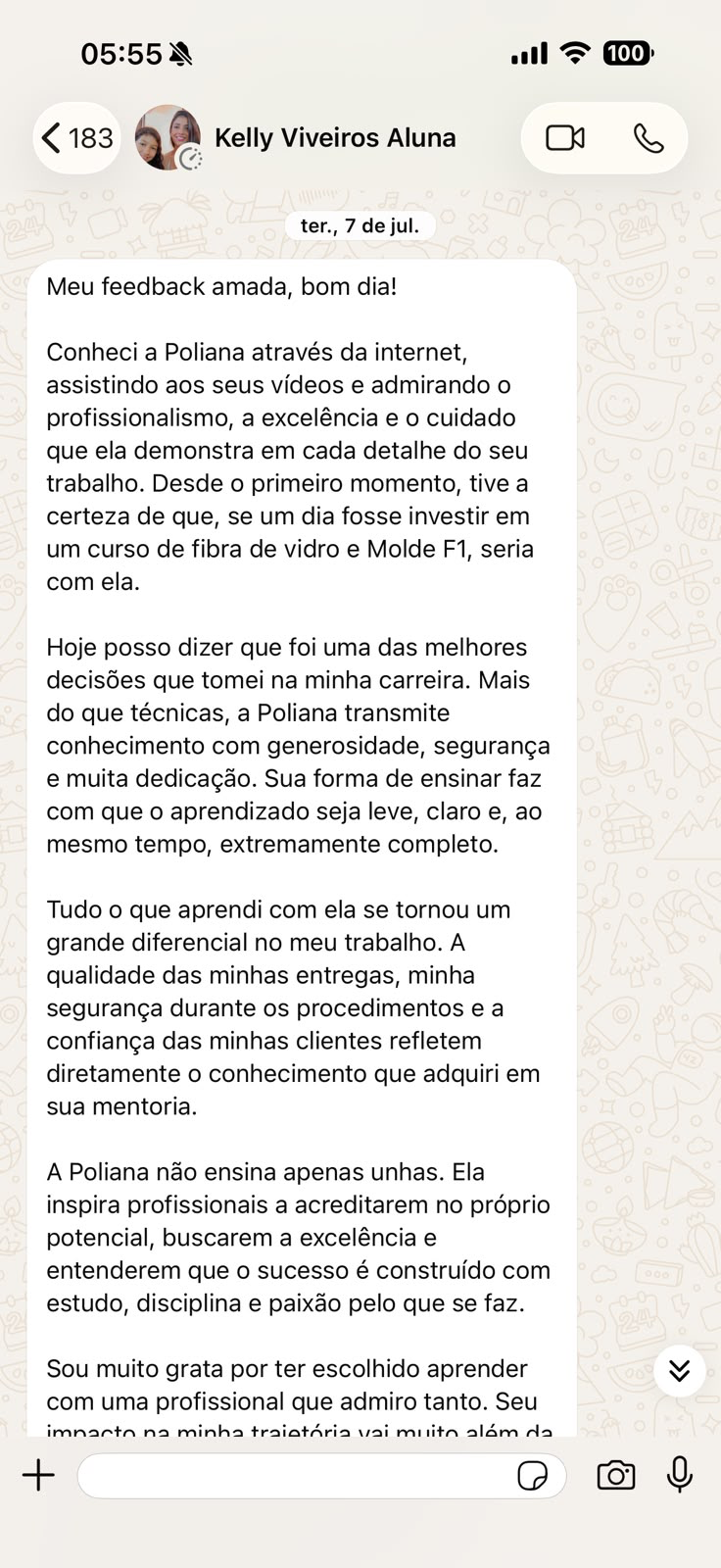 Foto de Kelly Viveiros, aluna de Poliana Crivellari